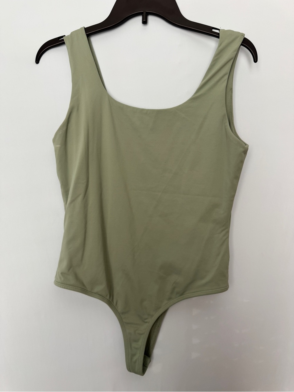 Francescas Blue Rain Large Sage Green Sleeveless Bodysuit Soft Smoothing Sculpt - Picture 3 of 7